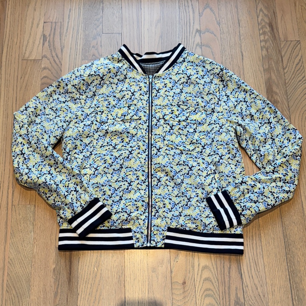 Equipment Silk Floral Bomber Jacket